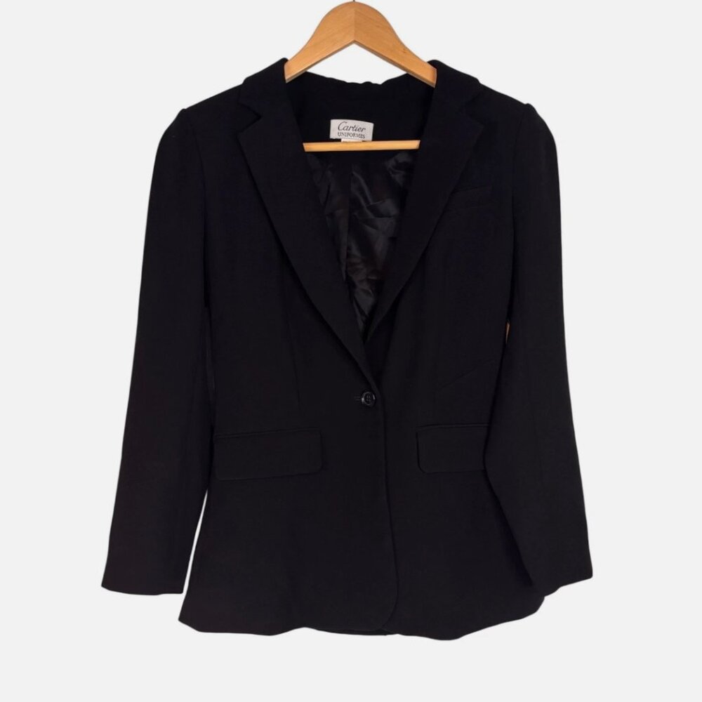 Cartier Uniformes Women's Size 32 Black Blazer Suit Jacket Business Office
